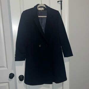 100% Wool Vintage Cassidy Pea Coat Jacket size 8 Navy Classic Timeless Style